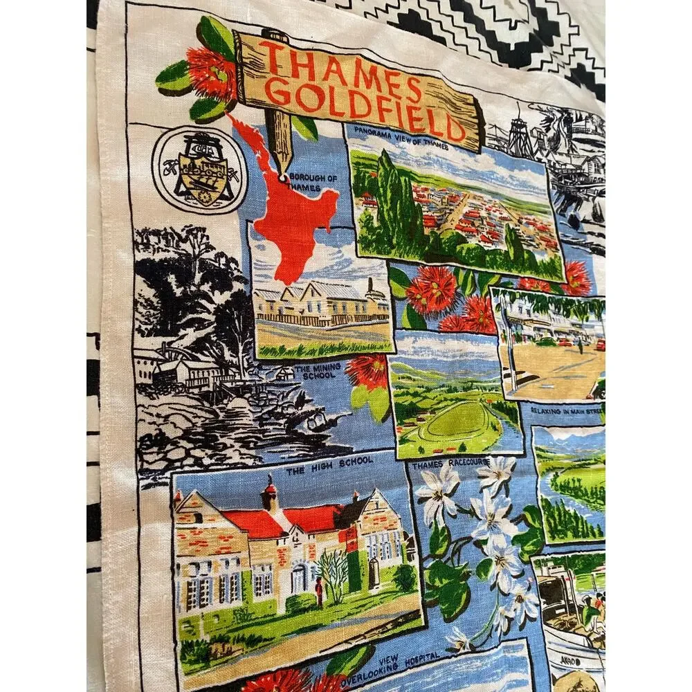 Vintage Thames Goldfield Collectible Kitchen Linen Tea Towel Souvenir